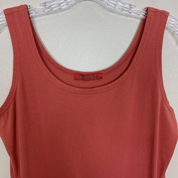 Cut Loose Womens L Tank Top Knit Sleeveless Orange Cotton Spandex Stretch Boho - Picture 5 of 12